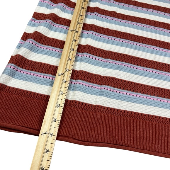 Market & Spruce Stitch Fix Womens XL Multicolor Striped Open knit Sweater NWT - Picture 9 of 10